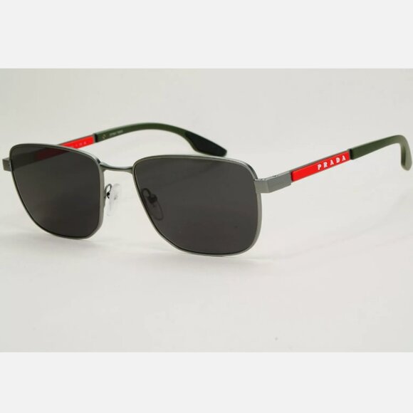 Prada Gunmetal Black Green Sunglasses New